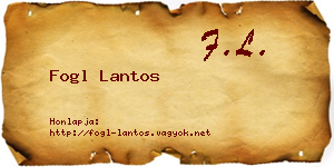 Fogl Lantos névjegykártya